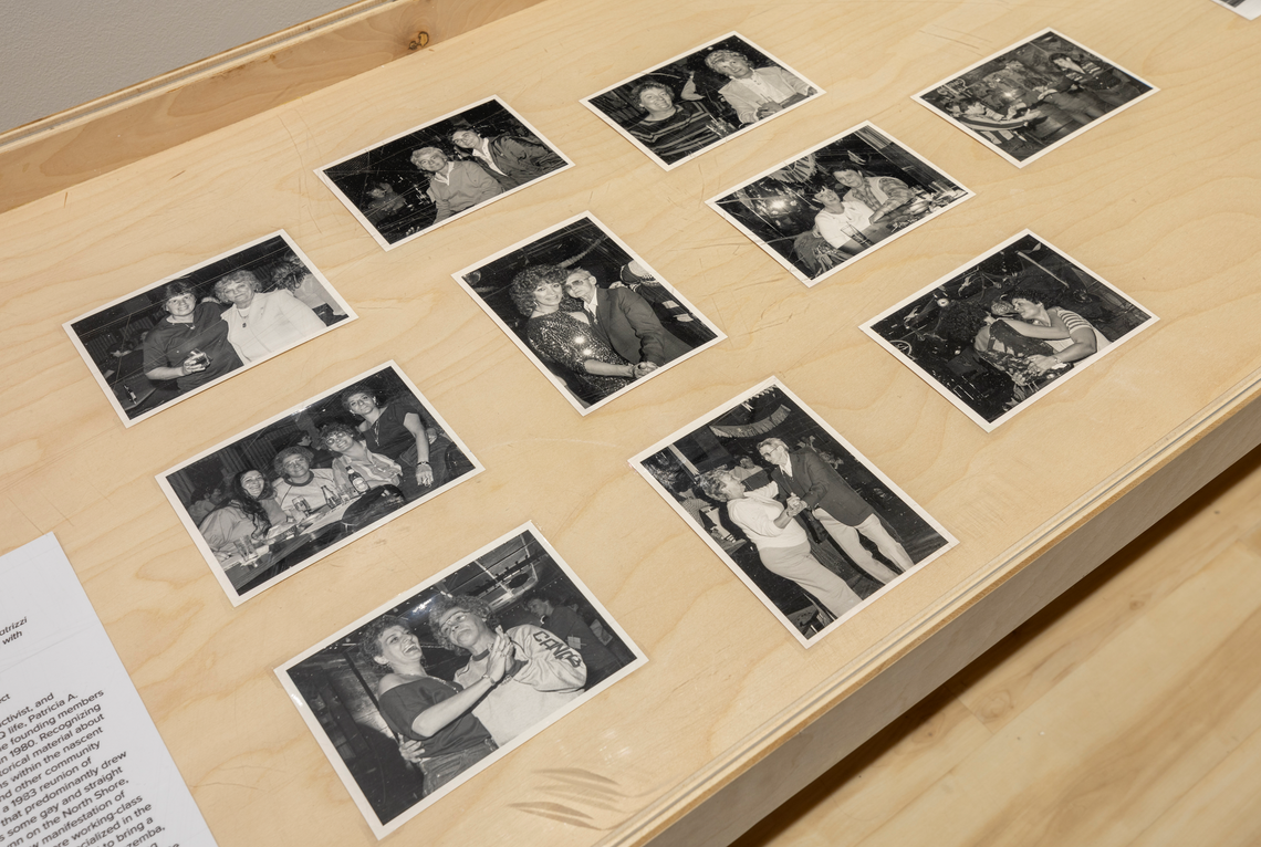 black and white photos on table