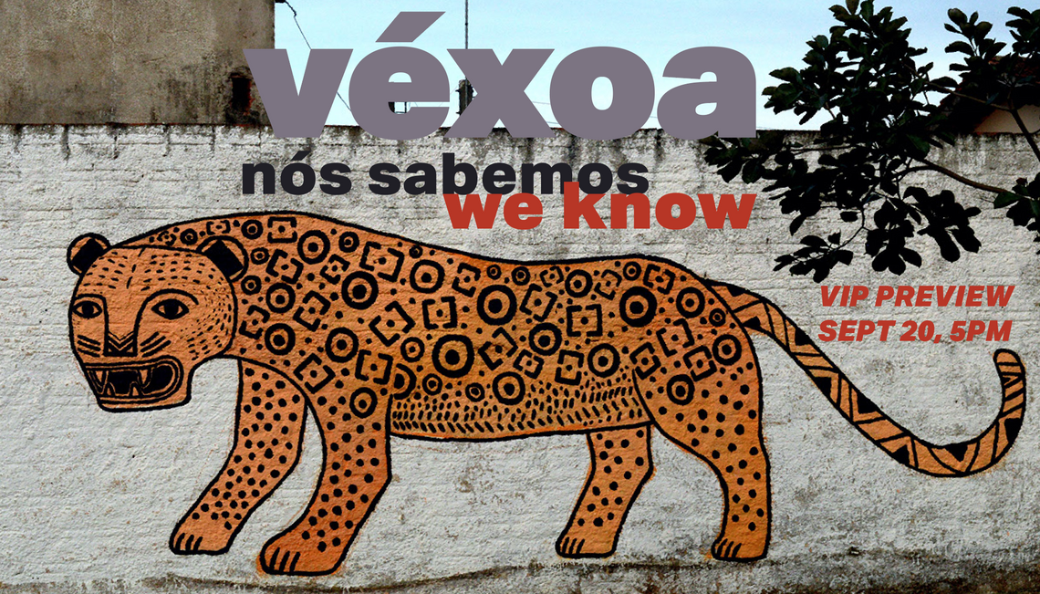 Orange and black painted jaguar with text vexoa nos sabemos we know vip preview