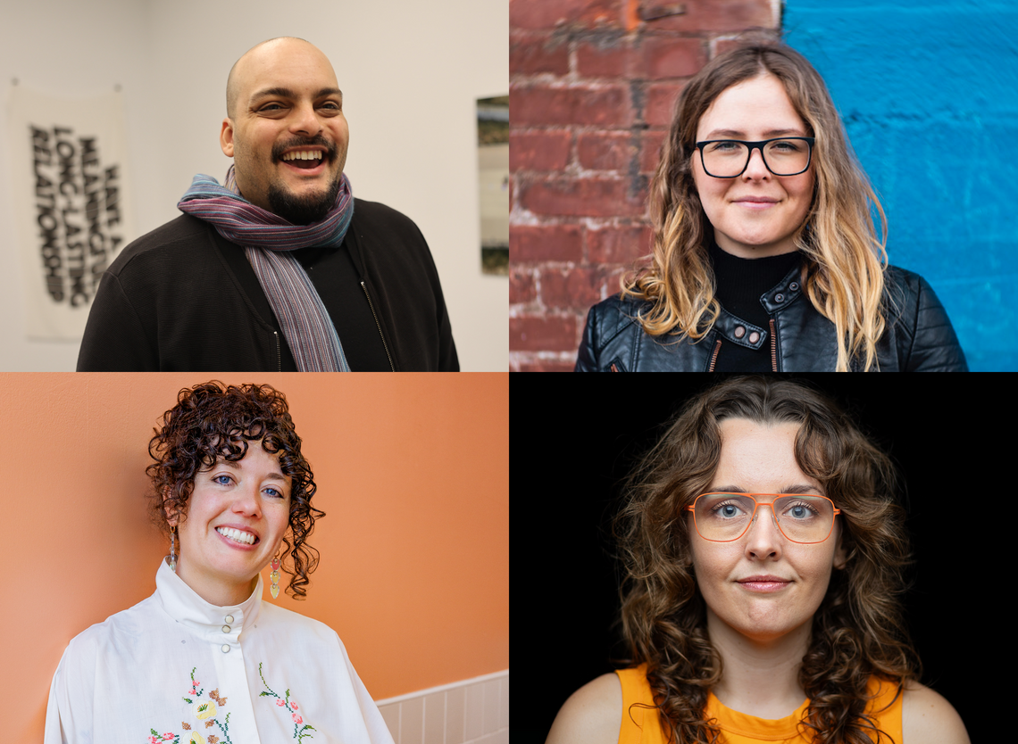 Four panel image collage of panelists Jeff Kasper, Laurel McLaughlin, Tanya Gayer, and Emily Watlington